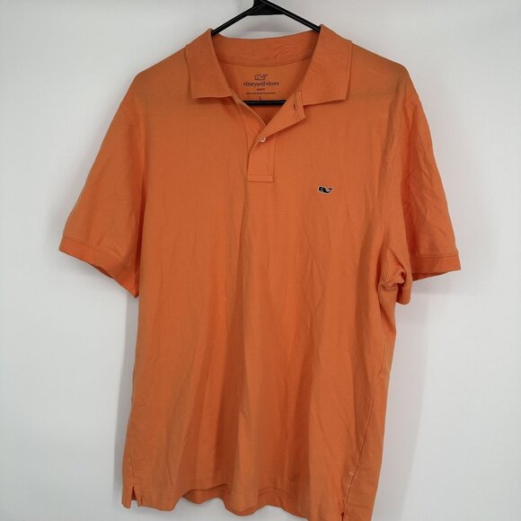 Vineyard Vines Men's Polo Shirt Orange Slim‎ Fit Size Large - Picture 1 of 3
